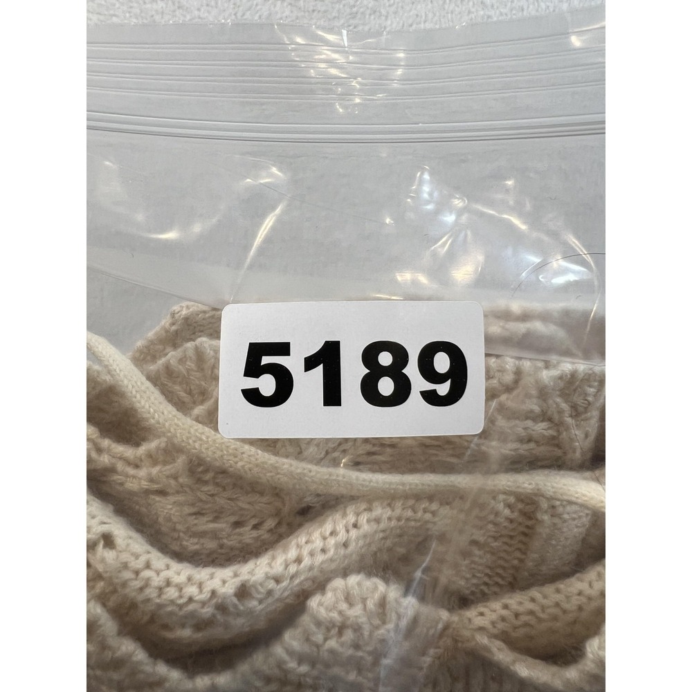 Vero Moda Sweater Vest Womens XS Beige Open Knit Crochet Boho Top Scallop Hem - Picture 6 of 6